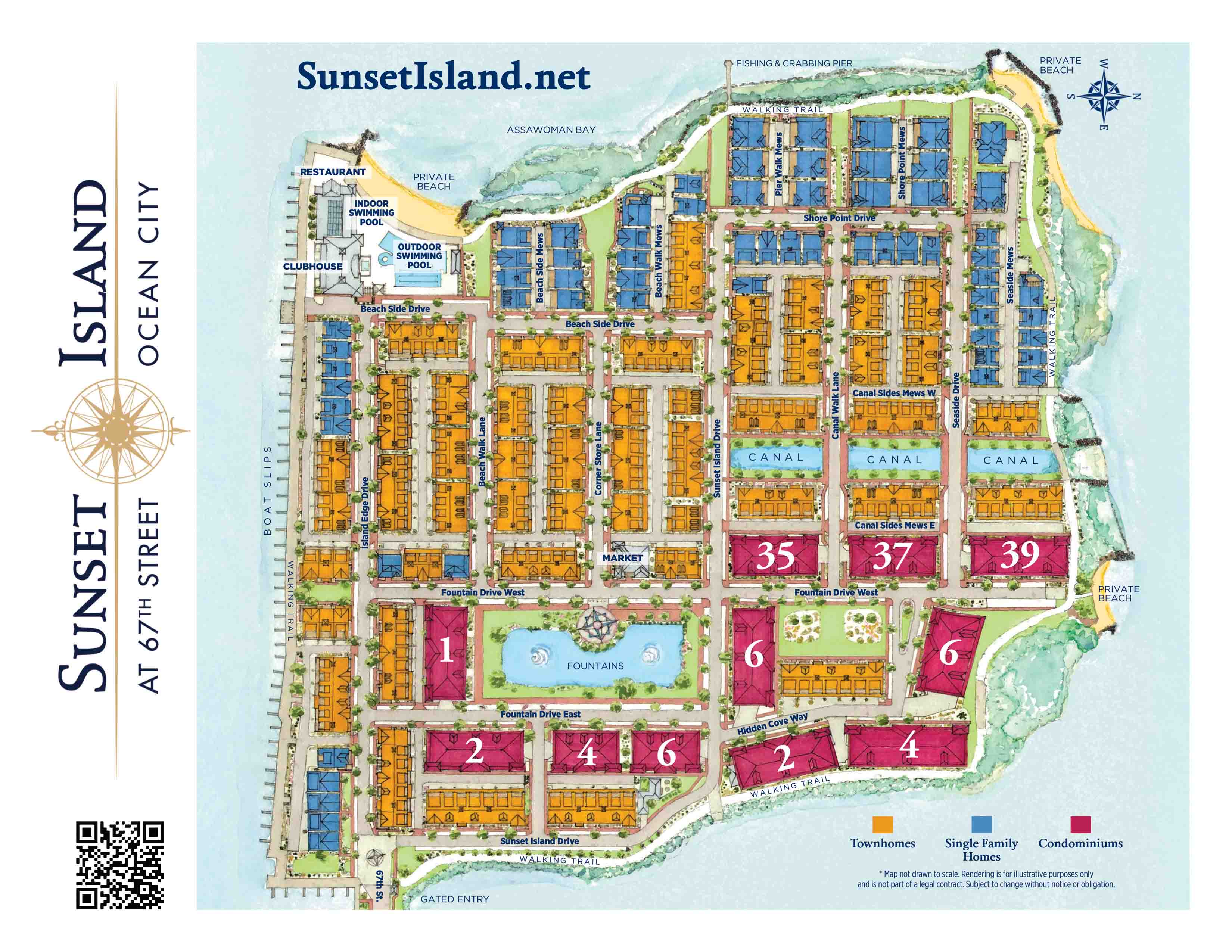 Sunset Island Ocean City Map